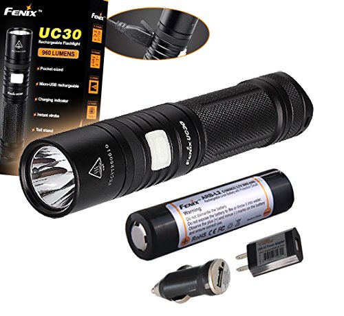 Details about   Fenix UC30 2017 1000 Lumen USB Rechargeable LED Flashlight Torch w/18650 Battery 